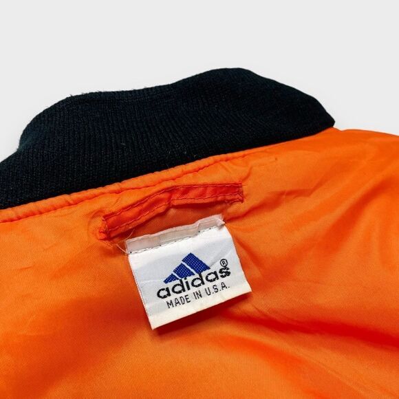 Vtg 90s BL adidas Reversible Logo Bomber Flight Jacket, Alpha MA-1 Heavyweight L - Picture 12 of 14